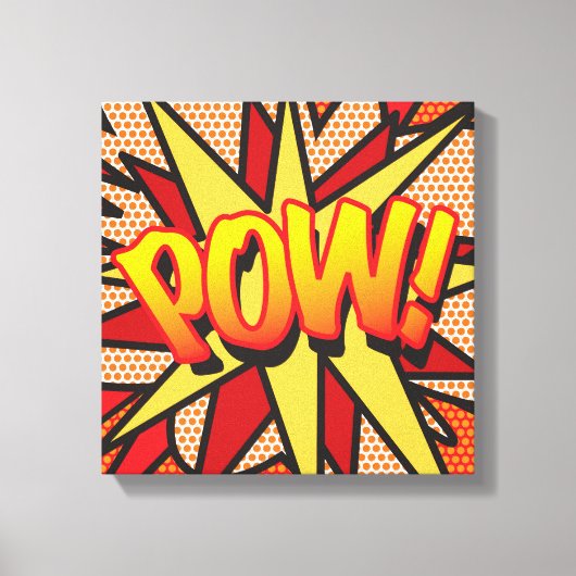 Comic Book Pop Art POW Superheld Canvas Afdruk (Voorkant)