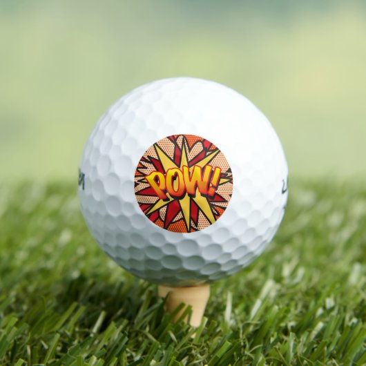 Comic Book Pop Art POW Superheld Golfballen (Insitu Shirt)