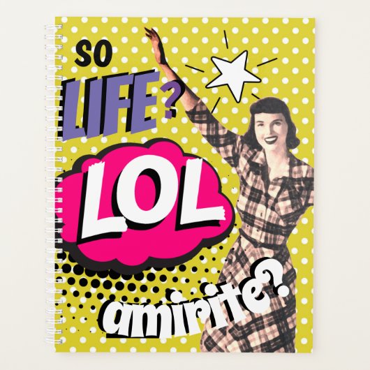 Comic Book Pop Art Retro Funny Text Planner (Voorkant)