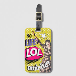 Comic Book Pop Art Retro Lady Funny Bagagelabel