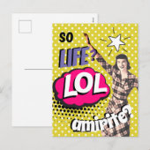 Comic Book Pop Art Retro Lady Funny Feestdagenkaart (Voorkant / Achterkant)