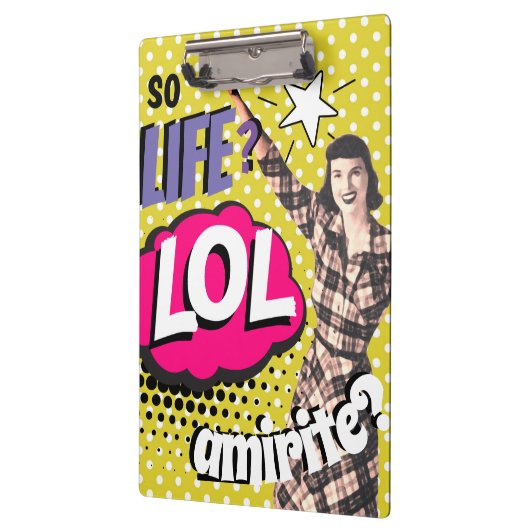 Comic Book Pop Art Retro Lady Funny Klembord (Links)