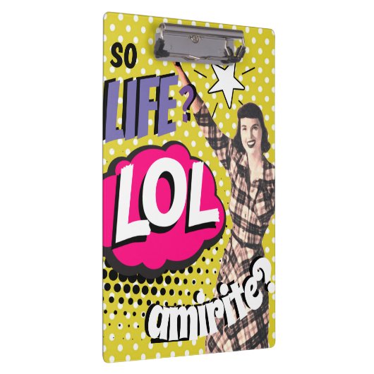 Comic Book Pop Art Retro Lady Funny Klembord (Rechts)