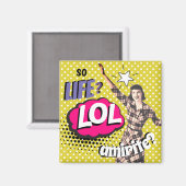 Comic Book Pop Art Retro Lady Funny Magneet (Voorkant / Achterkant)