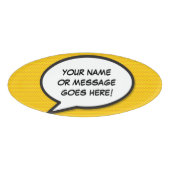 Comic Book Pop Art Speech Bubble Naambadge (Voorkant)