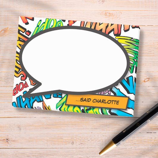 Comic Book Pop Art Speech Bubble Post-it® Notes