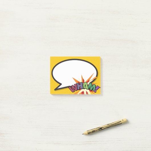 Comic Book Pop Art Speech Bubble WHAM Post-it® Notes (Op bureau)