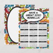 Comic Book Pop Art-spraakballon 2020-agenda Briefkaart (Voorkant / Achterkant)