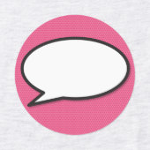Comic Book Pop Art Spraakballon roze Labels (Design 1)