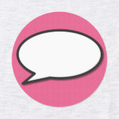 Comic Book Pop Art Spraakballon roze Labels (Design 2)