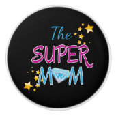 Comic Book Pop Art Superhero Moeder Moederdag Keramische Knop (Voorkant)