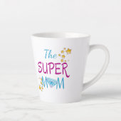 Comic Book Pop Art Superhero Moeder Moederdag Latte Mok (Rechts)