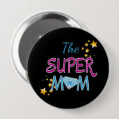Comic Book Pop Art Superhero Moeder Moederdag Ronde Button 4,0 Cm (Voorkant /achterkant)
