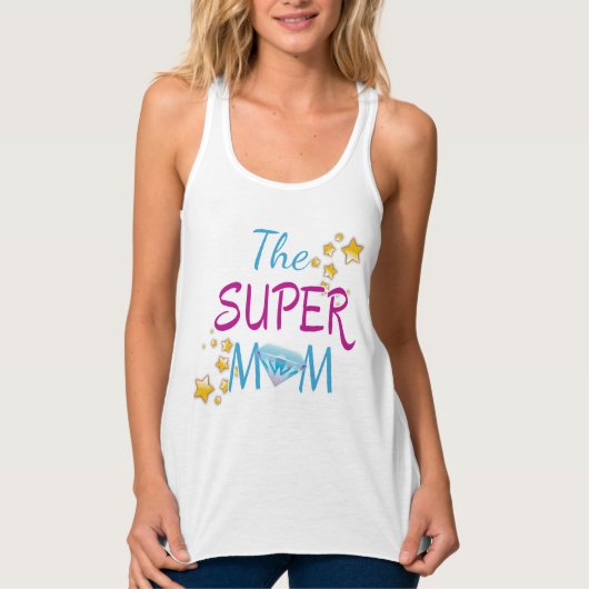 Comic Book Pop Art Superhero Moeder Moederdag Tanktop (Voorkant)