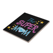 Comic Book Pop Art Superhero Moeder Moederdag Tegeltje (Zijkant)