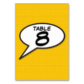 Comic Book Pop Art Table Number Kaart (Achterkant)