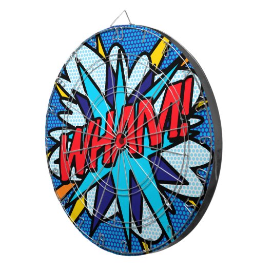 Comic Book Pop Art WHAM Dartbord (Voorkant Rechts)