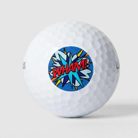 Comic Book Pop Art WHAM Superheld Golfballen (Voorkant)