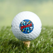 Comic Book Pop Art WHAM Superheld Golfballen (Insitu Shirt)