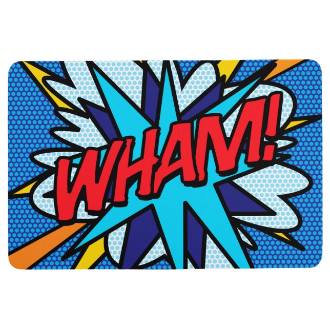 Comic Book Pop Art WHAM! Vloermat (Voorkant)