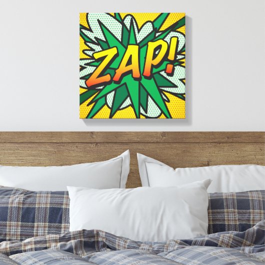 Comic Book Pop Art ZAP Canvas Afdruk (Insitu (Slaapkamer))