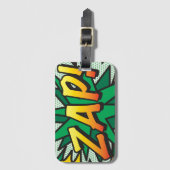 Comic Book Pop Art ZAP! gepersonaliseerd Bagagelabel (Voorkant (verticaal))