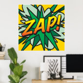Comic Book Pop Art ZAP Superheld Poster (Thuiskantoor)