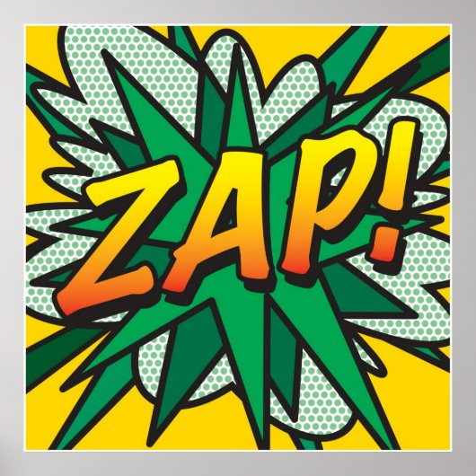 Comic Book Pop Art ZAP Superheld Poster (Voorkant)