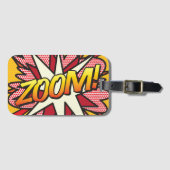 Comic Book Pop Art ZOOM! gepersonaliseerd Bagagelabel (Voorkant (horizontaal))