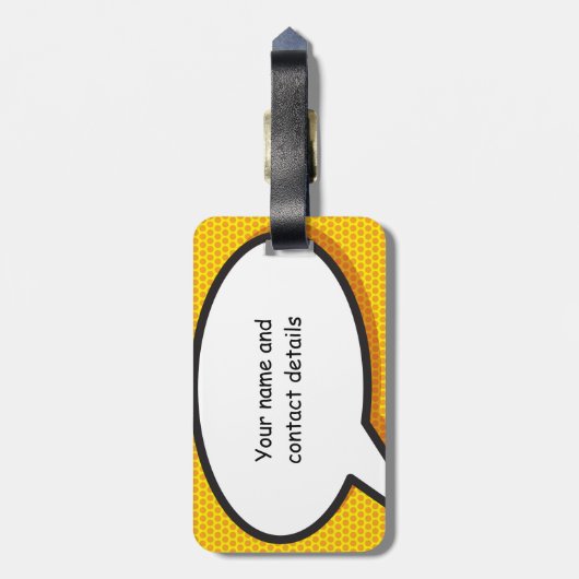 Comic Book Pop HALLO Bagagelabel (Achterkant verticaal)