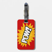 Comic Book Pow. Burst Bagagelabel (Achterkant verticaal)