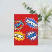 Comic Book Pow. Kosten Briefkaart (Staand voorkant)