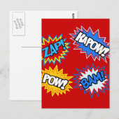 Comic Book Pow. Kosten Briefkaart (Voorkant / Achterkant)