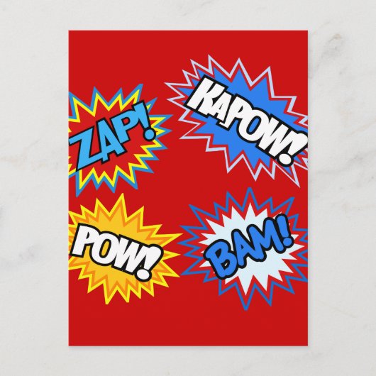 Comic Book Pow. Kosten Briefkaart (Voorkant)