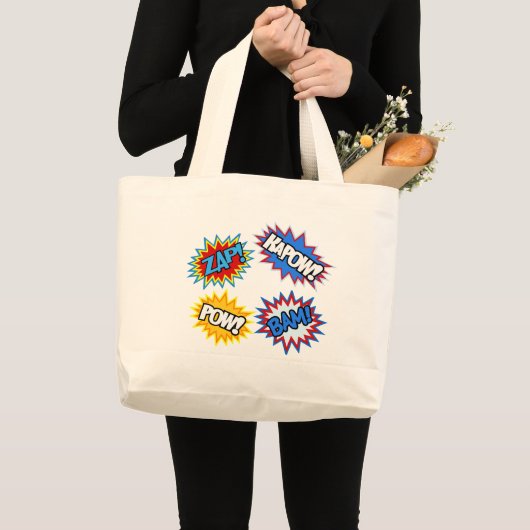 Comic Book Pow. Kosten Grote Tote Bag (Voorkant (product))