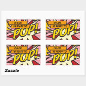 Comic Book Ready to POP Baby Shower Strooifeestje Rechthoekige Sticker (Vel)