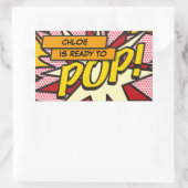 Comic Book Ready to POP Baby Shower Strooifeestje Rechthoekige Sticker (Tas)