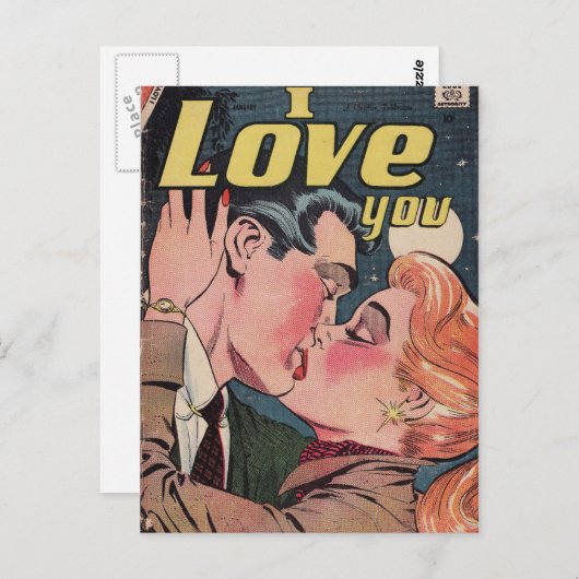 Comic Book Redhead Love Briefkaart (Voorkant / Achterkant)