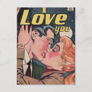 Comic Book Redhead Love Briefkaart