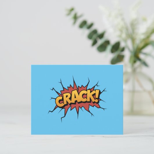 Comic Book Sound Effect - Crack! Pop Art Briefkaart (Staand voorkant)