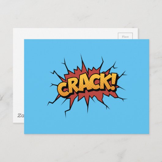 Comic Book Sound Effect - Crack! Pop Art Briefkaart (Voorkant / Achterkant)