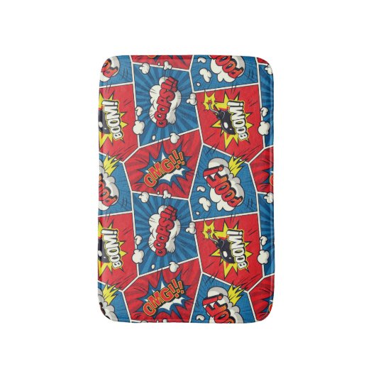 Comic Book Speech Bubble Bath Mat (Voorkant Verticaal)