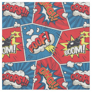 Comic Book Speech Bubble Fabric. Stof