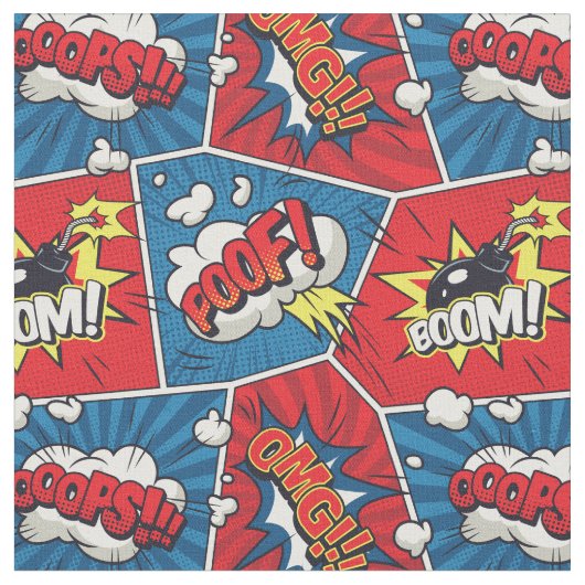 Comic Book Speech Bubble Fabric. Stof (Close Up)