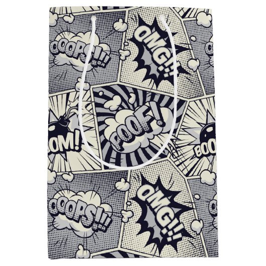 Comic Book Speech Bubble Gift Bag Medium Cadeauzakje (Voorkant)