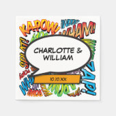 Comic Book Speech Bubble Modern Leuk Kleurrijk Servet (Voorkant)