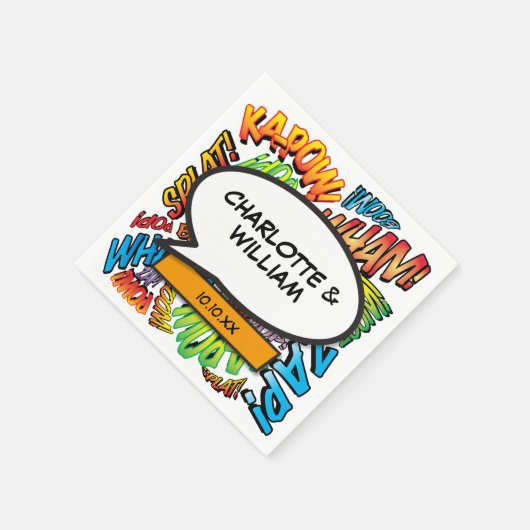 Comic Book Speech Bubble Modern Leuk Kleurrijk Servet (Hoek)