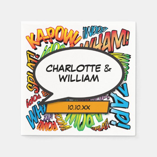 Comic Book Speech Bubble Modern Plezier Servet (Voorkant)
