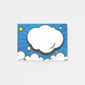 Comic Book Speech Bubble Pop Art Blauw Post-it® Notes (Voorkant)