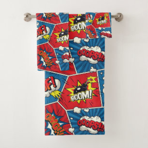 Comic Book Speech Bubble Towel Set Bad Handdoek